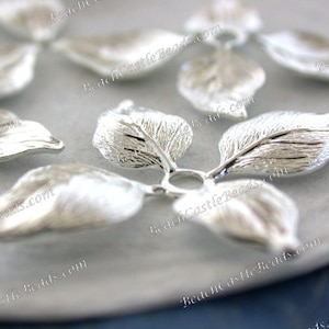 Bright Silver Leaves Vintage Style Supplies Scrap booking Craft Supplies Jewelry Supplies Made in USA Wedding Supplies Brass Leaves STA-272