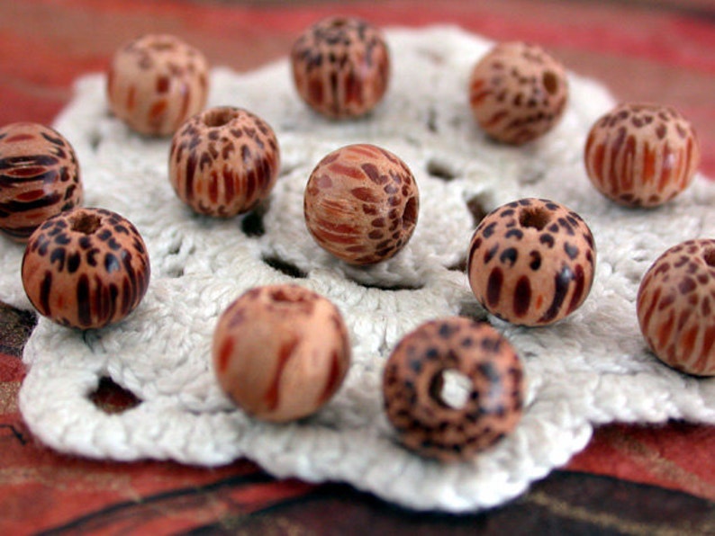 Natural Wood Beads Natural Beads NAT-154 8mm Palmwood Beads 8mm Wood Beads