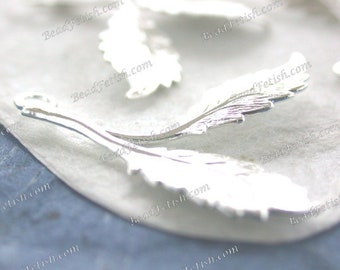 Bright Silver Leaves Vintage Style Supplies Scrap booking Craft Supplies Jewelry Supplies Made in USA Wedding Supplies Brass Leaves STA-264
