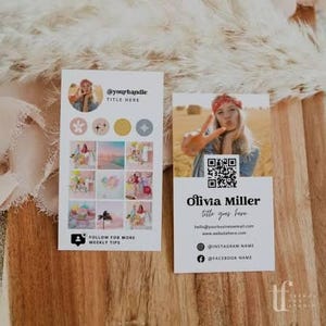 Editable Instagram QR Code Business Card  | Social Media Profile Card | Digital Business Card | Canva Template | Personal Branding Card