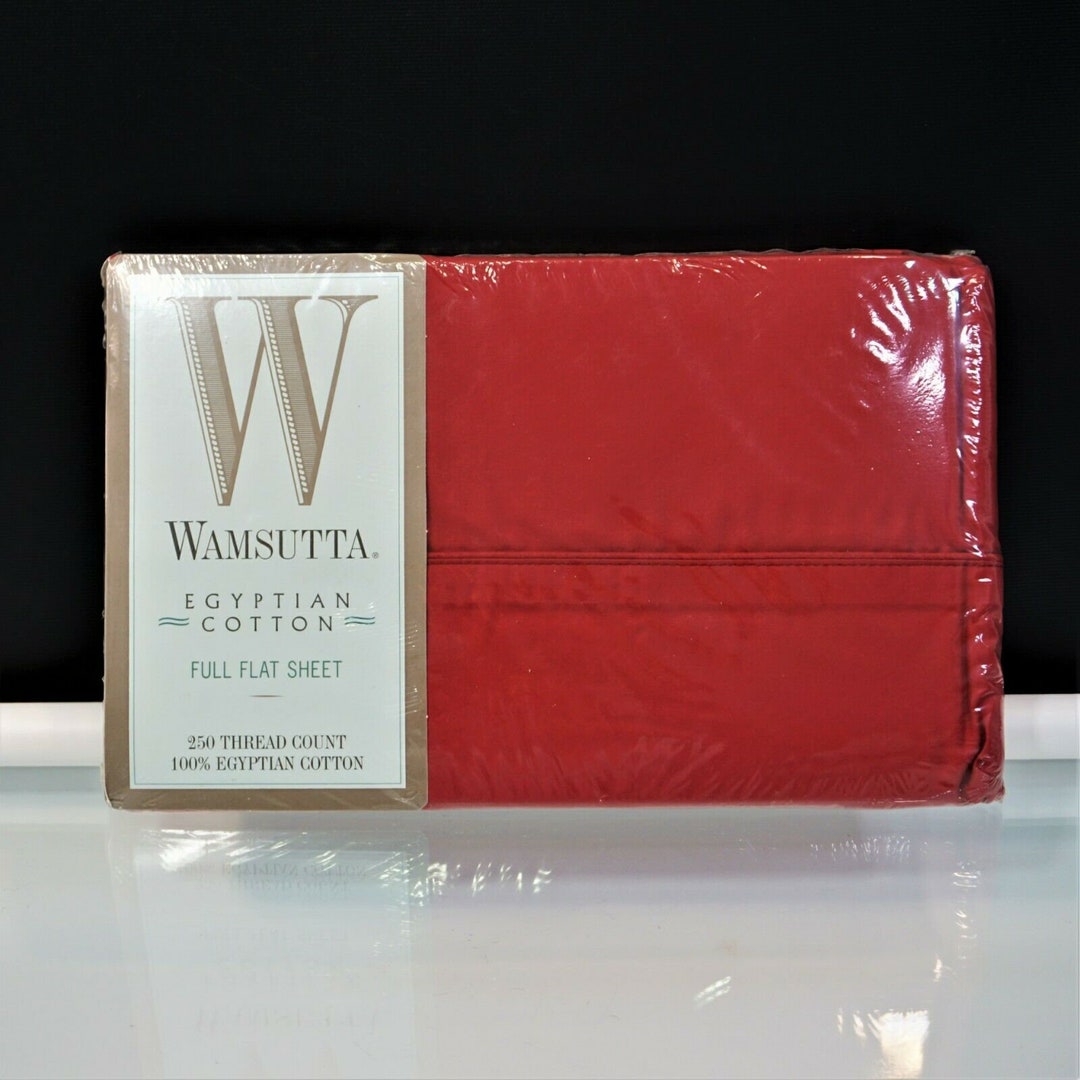 Wamsutta Full Bed Flat Sheet Egyptian Cotton 250 Thread Count Ming Red
