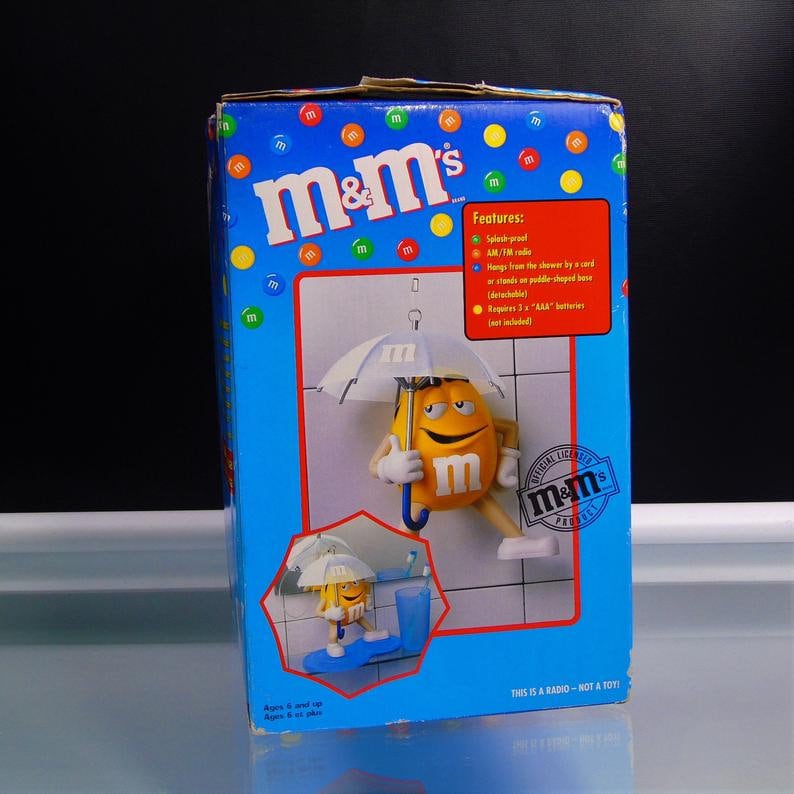 Vintage M and M Shower Bath Radio Yellow Peanut Umbrella Etsy