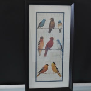 Birds Perched On A Wire The Usual Suspects Panel II by Avery Tillmon Framed Art Print