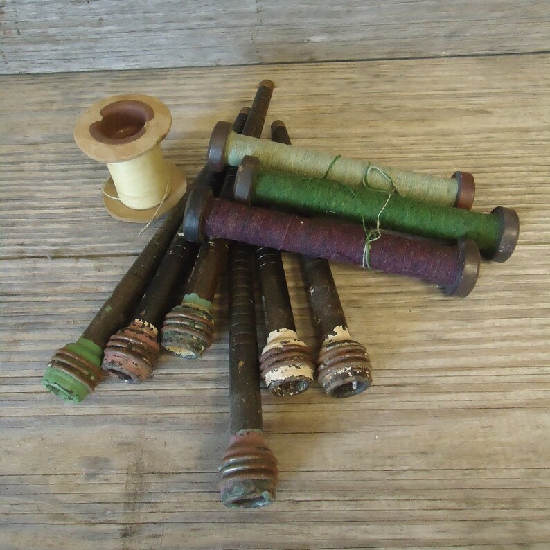 Textile Industrial Spindles Vintage Quill Bobbins Spinning Etsy