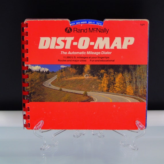 Items similar to Rand McNally Dist-O-Map Book Automatic Route Mileage Dialer US Atlas 4 Wheel Vintage Calculator on Etsy