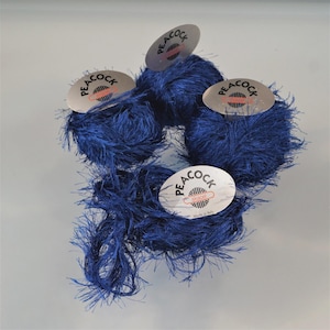 Skacel Collection Peacock Eyelash Yarn Color No 12 Blue Made In Italy 164 Gr Lot