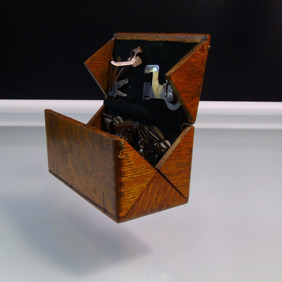 Antique 1889 Singer Puzzle Box Sewing Machine Attachments Etsy