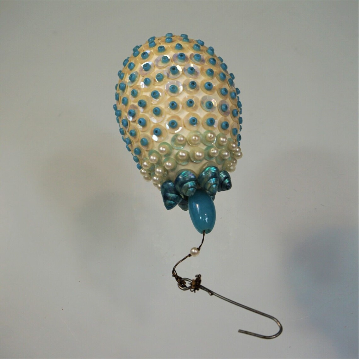 Vintage Ornament Christmas Egg Ornament Sequined Egg Etsy