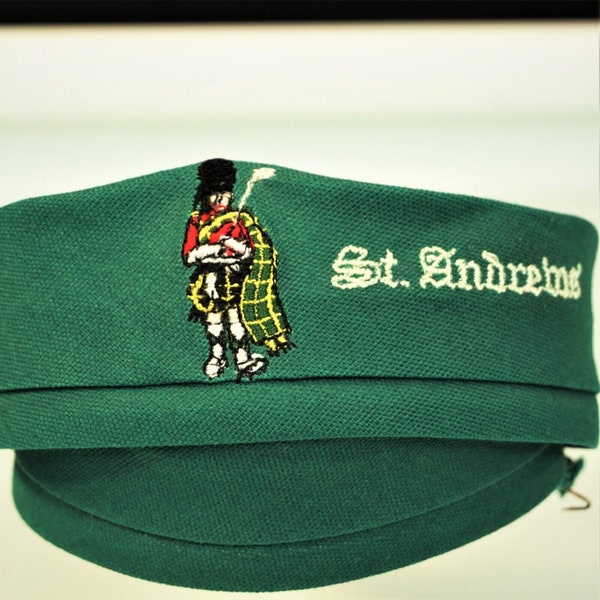 St Andrews Golf Course Hatband Green Grosgrain Vintage Collectible Golf Golfers Gift