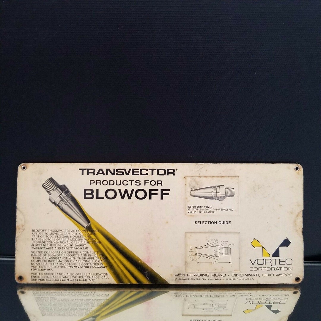 Sliding Chart Vortec Transvector Products Vintage 1978 Compressed Air ...