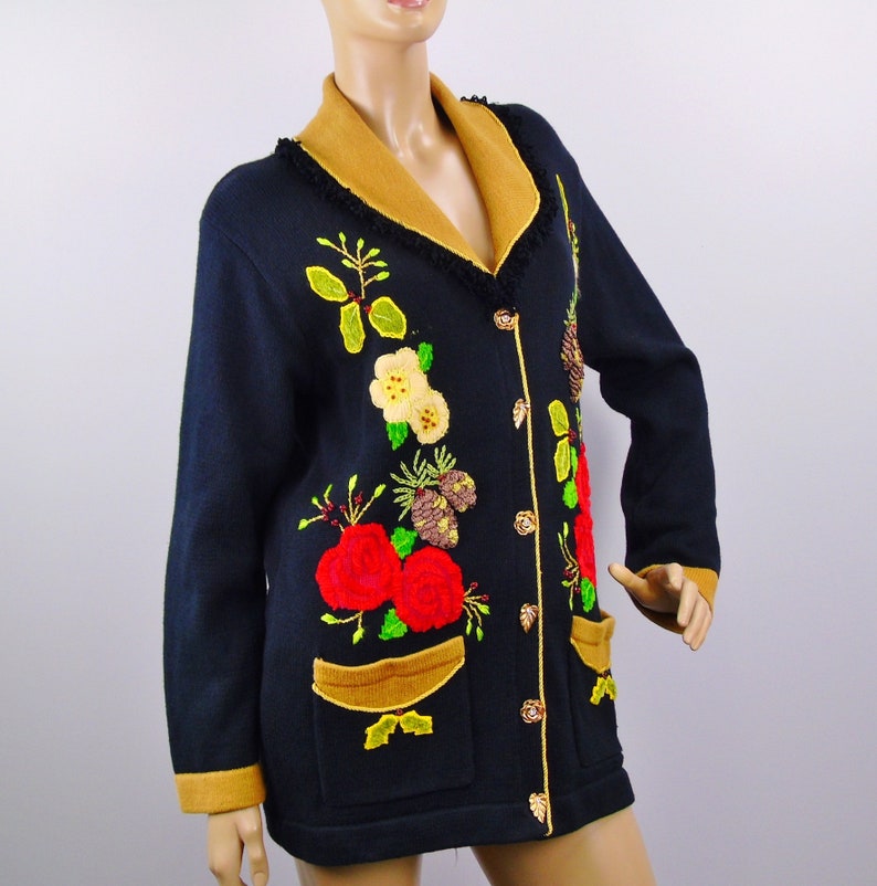 Vintage Sweater Storybook Knits Holiday Cardigan Home Shopping Network