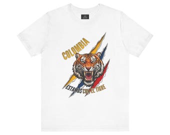 Colombia Tiger Head Shirt | Estamos Con El Tigre, Tricolor Claw Design Colombia Tigre Politico
