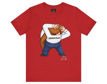 Democrat Head-in-Ass Cartoon Tee | Political Satire Shirt
