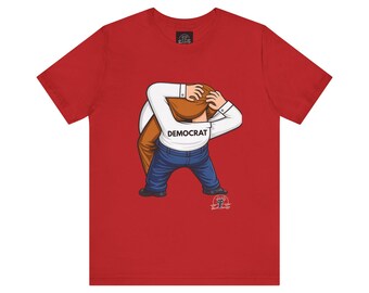 Democrat Head-in-Ass Cartoon Tee | Political Satire Shirt