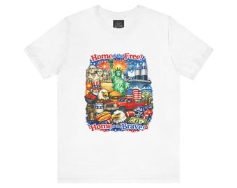 Home of the Free Home of the Brave Tee | Patriotic USA Flag Statuescape