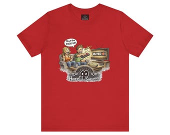 Hard Sarcasm TV Night T-Shirt | Funny Muted Remote Cartoon Tee