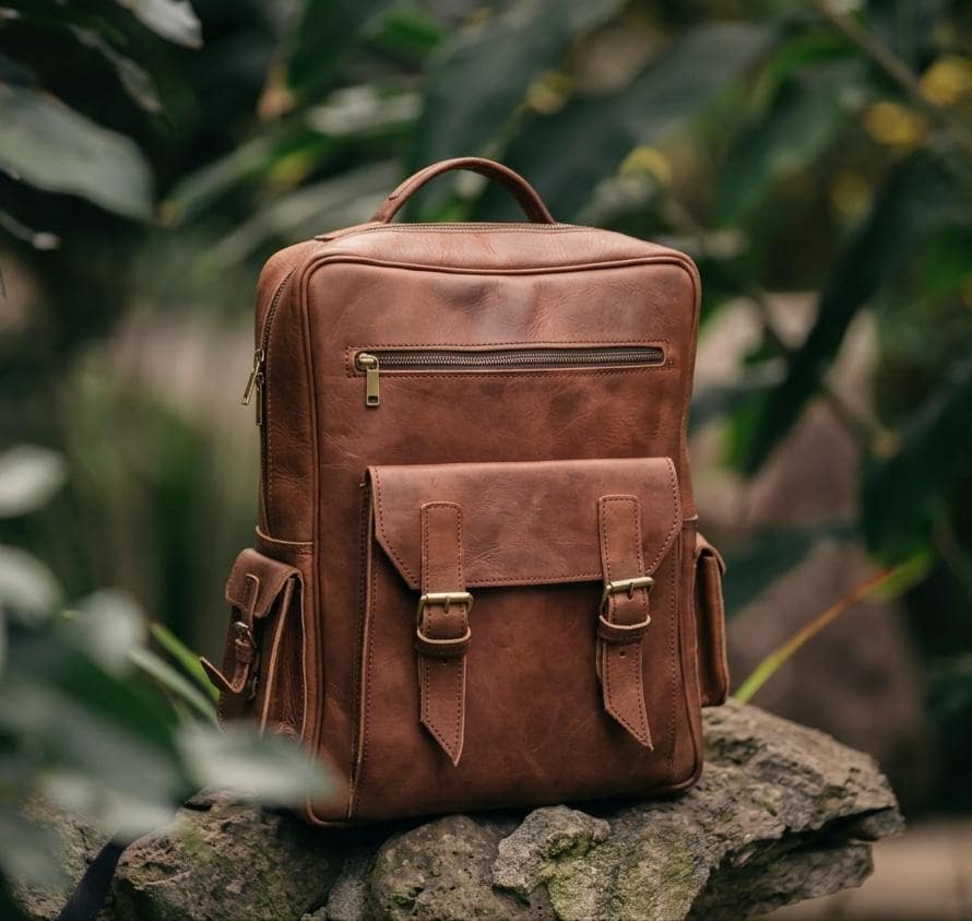 brown leather backpack etsy Handmade Brown Full Grain Leather Backpack, 15 Inch Laptop Rucksack