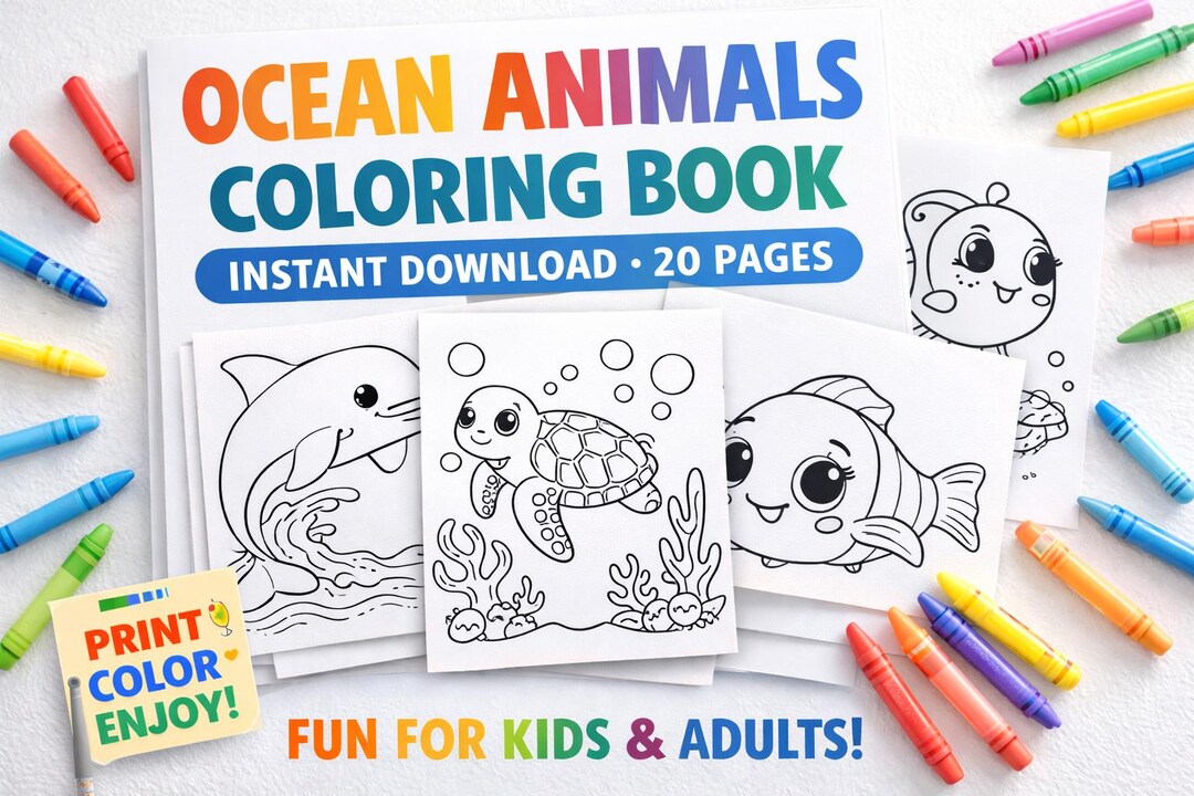 Ocean Animals Coloring Pages for Kids | Printable Preschool Activity ...