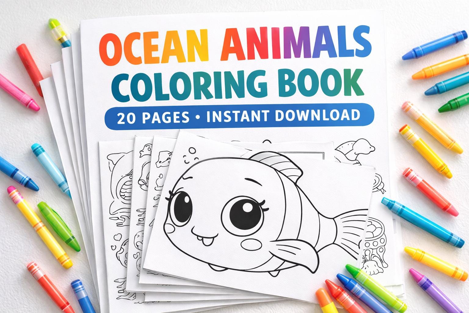 Ocean Animals Coloring Pages for Kids | Printable Preschool Activity ...