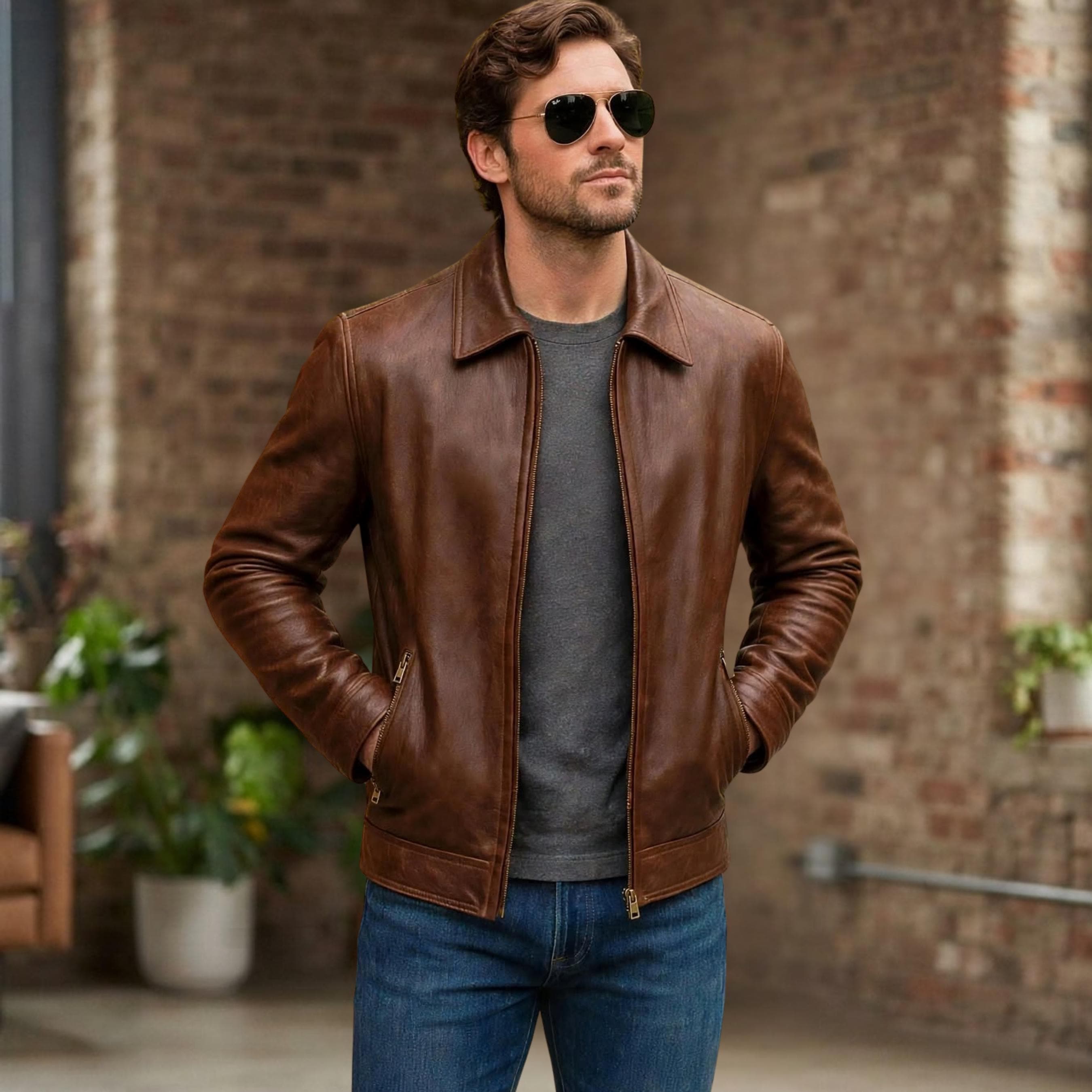 Ykk Leather Jacket - Etsy