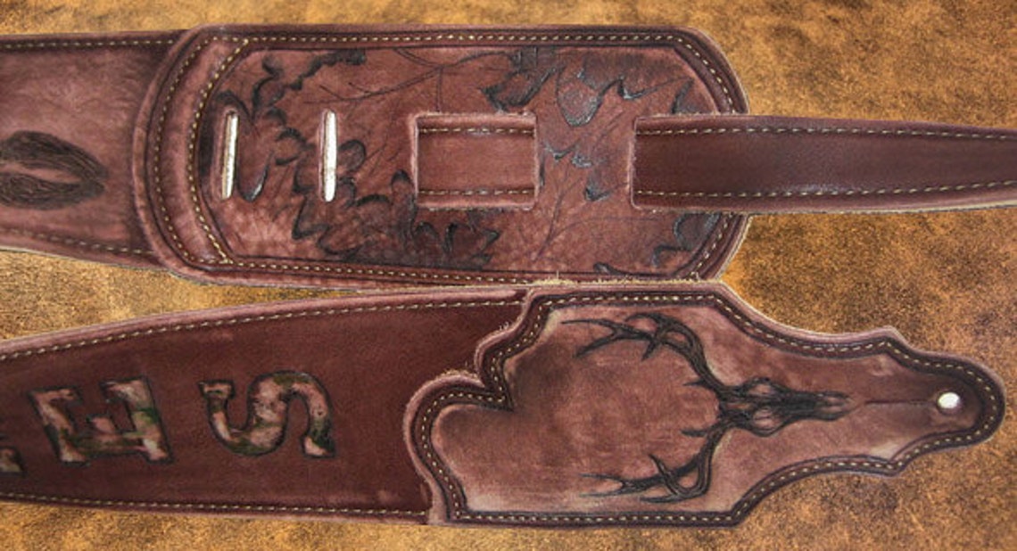 MTO Handengraved & Personalized Guitar Strap with Name and Etsy