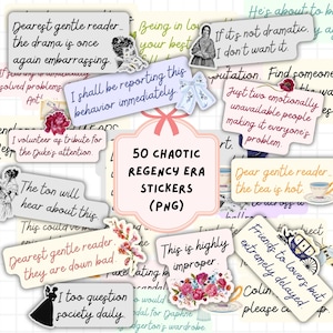 Regency Era Chaotic & Funny Meme Stickers | Digital and Instant PNG Download