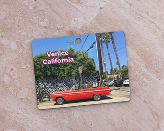 Venice, California Red Convertible Metal Ornament