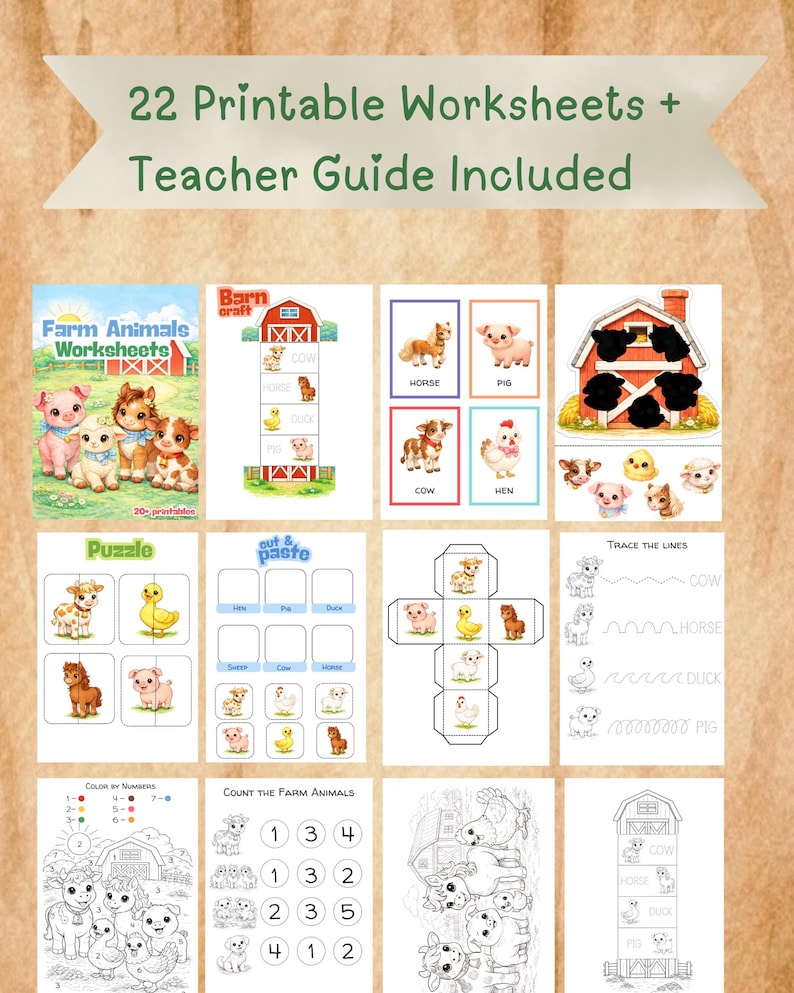 Farm Animals ESL Lesson | 79 Interactive Genially Slides + 22 Printable ...