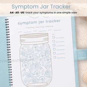 Symptom Tracker - Visual Symptom Jar - Chronic Illness Health Log - A4 A5 & US Letter
