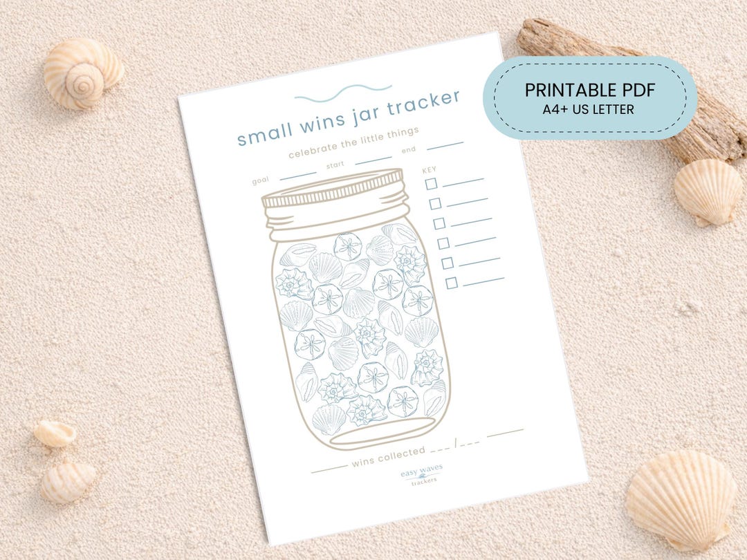 Wins Checklist.pdf Printable Small Wins Tracker | Achievement Jar Printable | Minimal ...