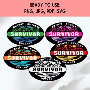 Survivor-logotyp, flera färger, png jpg pdf svg (digital nedladdning)