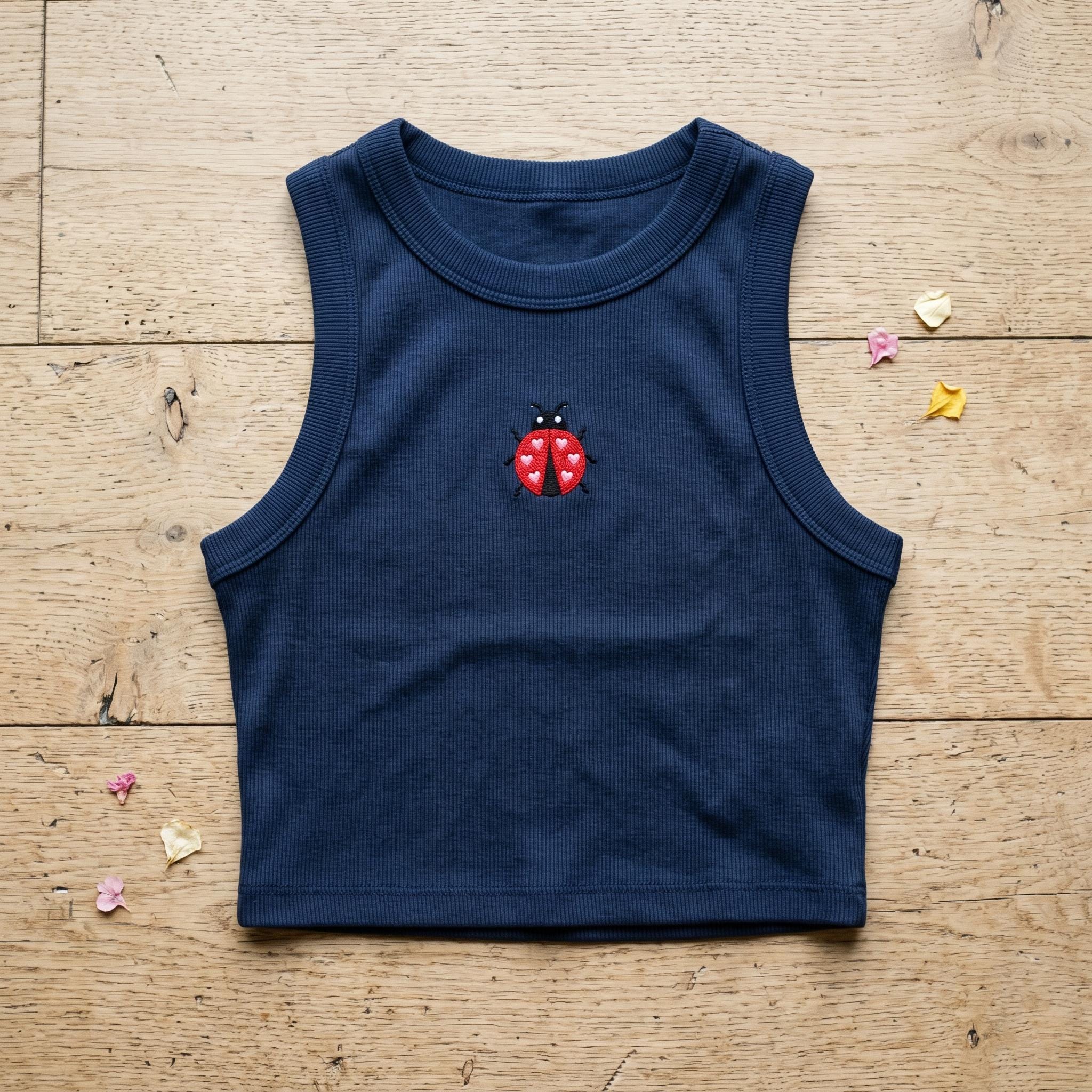 Woman Embroidered Ladybug Top - Etsy
