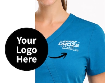 Custom Scrub Set with Logo | Personalized Medical Scrubs Set | Custom Printed Nurse Uniform | Scrub Top & Pants Set | Clinic Staff Uniform