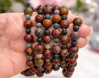 Natural Stone Beaded Bracelet | Handmade Gemstone Bracelet | Stretch Elastic Bracelet | Minimalist Jewelry | Gift for Her