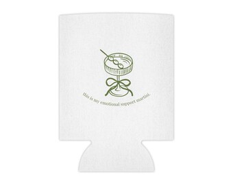 Emotional Support Marinade Can Cooler | Beverage Koozie, Illustrated Jar Design