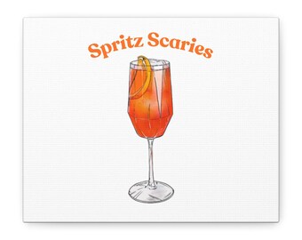 Spritz Scaries Aperol Spritz Painting Matte Canvas