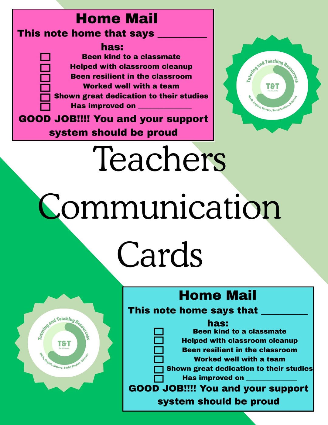 Student Reward Cards for Teachers| Digital Print Cards, Send Home to ...