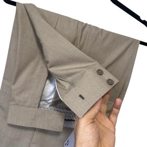 Gents Gurkha Pants – Olive Baggy Straight, High-Waisted with Adjustable Side Tabs, Wool Blend