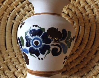 Vintage Mexican Stoneware Corcho Pottery Vase Signed