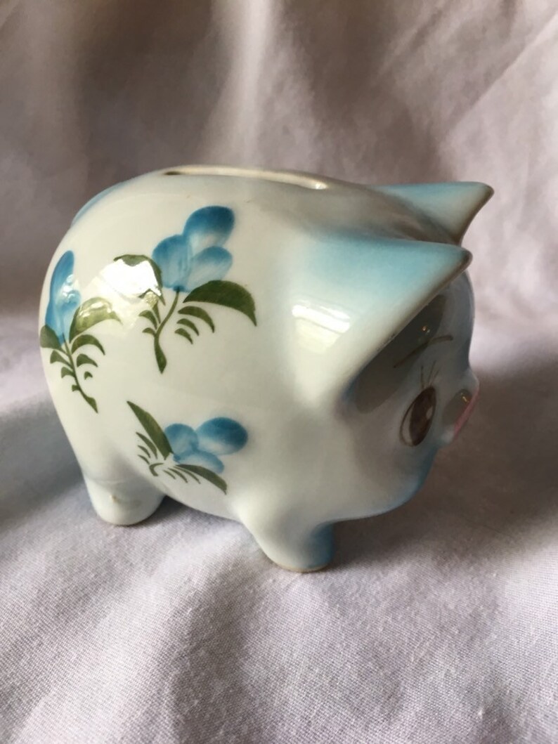 Souvenir Piggy Bank Vintage German Porcelain Souvenir
