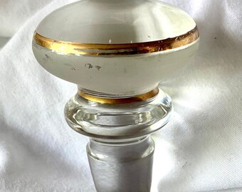 Vintage Clear Glass Door-Knob Style Bottle Decanter Stopper/Topper Only