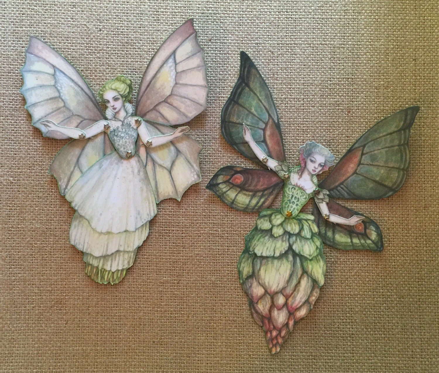 Vintage & Shabby OOAK Fairy Paper Clay