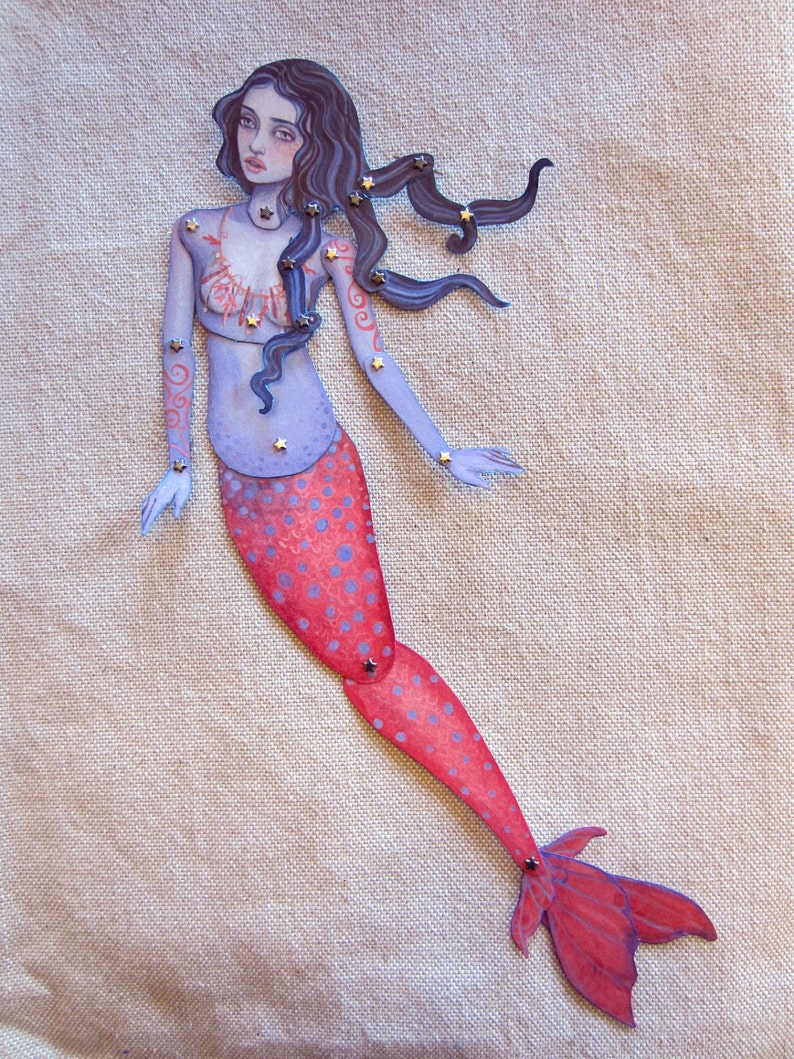 Jointed Mermaid Paper Doll Kit Etsy