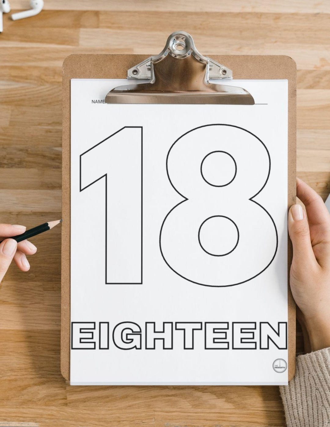 Number 18 Coloring Page | Educational Learning Activity (digital PDF ...