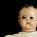 vintage creepy/spooky doll composition head rocker eyes image 2