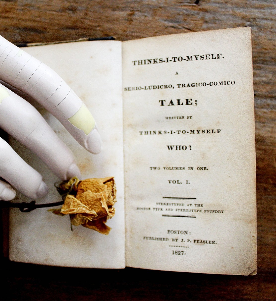 antique 1827 Thinks-I-To-Myself, SERIO-LUDICRO, Tragico-Comico Tale