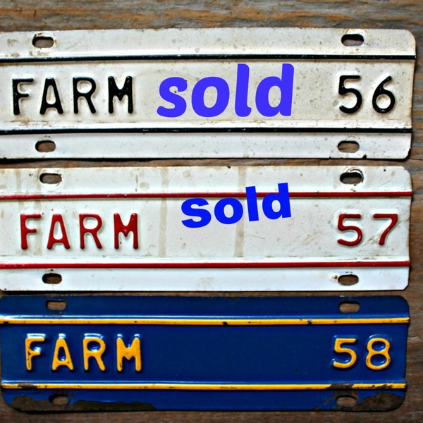 vintage farm tag/license plate topper for old farm trucks