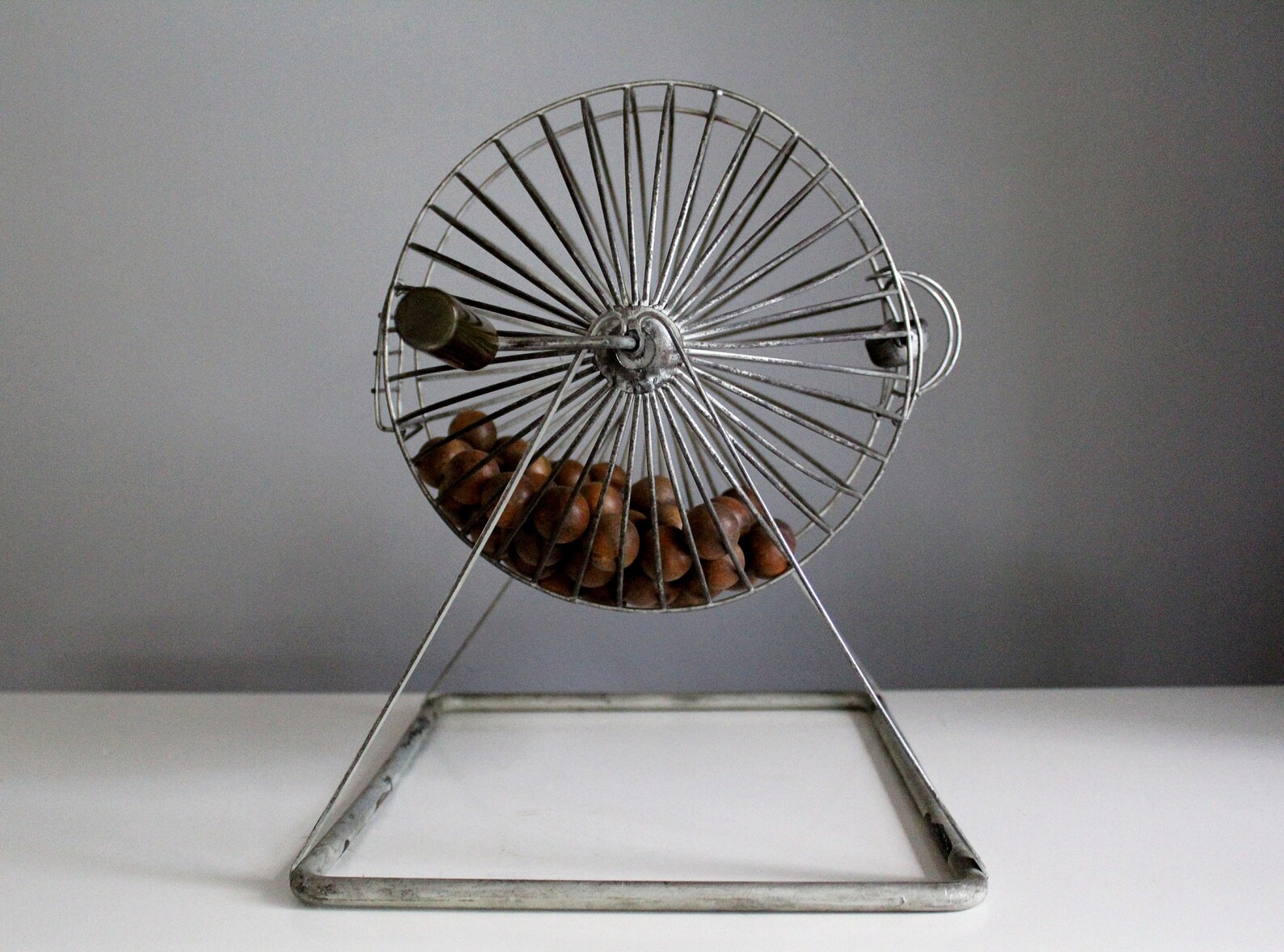 Vintage large metal bingo cage with wooden balls urban chic Etsy