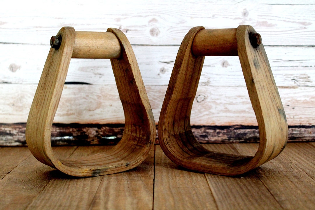 Vintage Wooden Stirrups Horse Stirrups Equestrian Decor Etsy