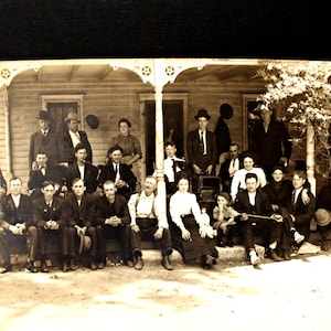 antique western sepia photo original, group sepia photo, turn of the century photo, collectible sepia photo